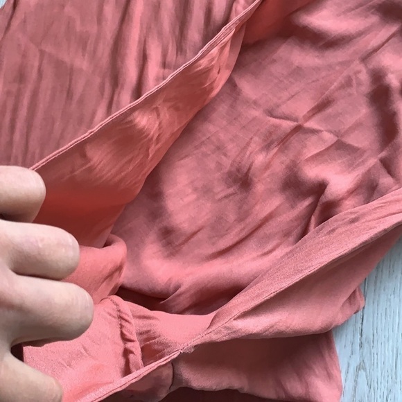 Anthropologie Liesel Maeve Cold Shoulder Ruffle Top blouse faux wrap L‎ orange - Picture 13 of 13